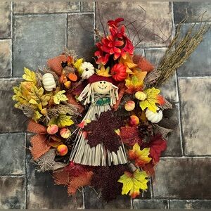 Autumn Harvest Scarecrow Wreath